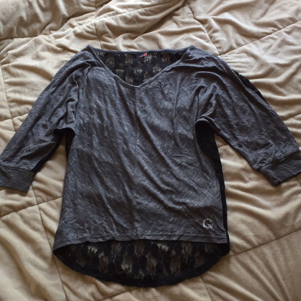 G by Guess see through lace back top